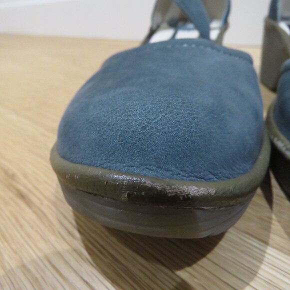 FLY LONDON Piat Wedge Suede Sandals in Forest Green Grunge Edgy Boho 7.5 - 8 - Picture 10 of 14